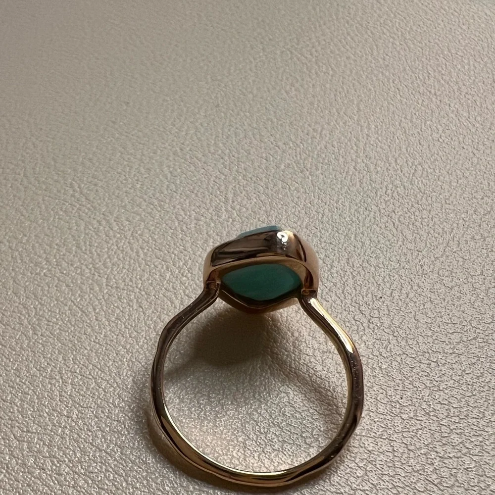 Monica Vinader Siren Gemstone Ring Rose Gold Amazonite 5.5 - Picture 3 of 3
